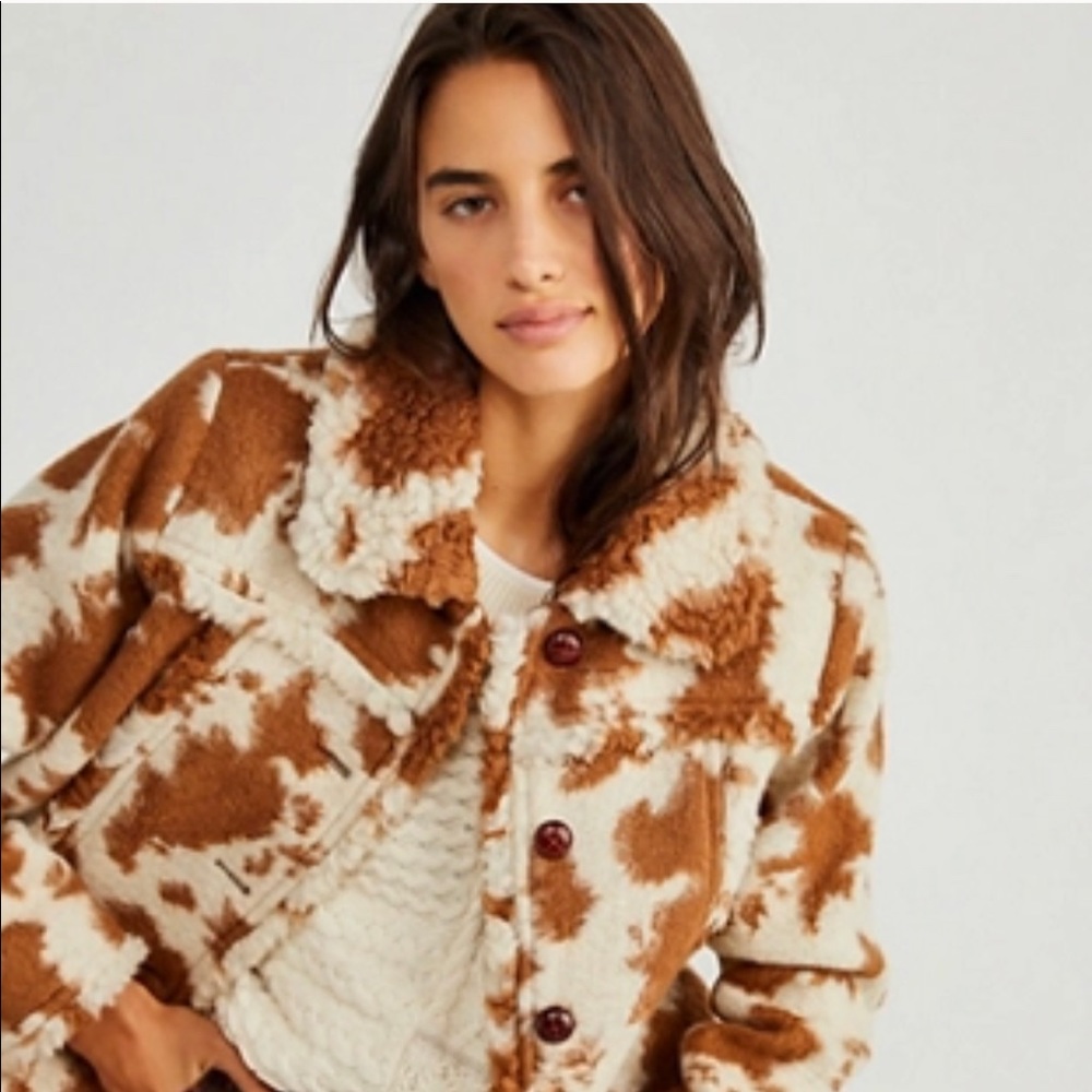 Brand New Cow print coat from Anna Sui